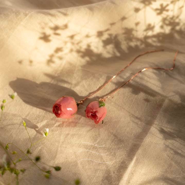 Coralie Earrings - Real flower Jewellery - Leafy Affair