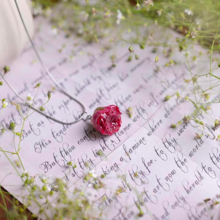 Mon Cherie Necklace - Real flower Jewellery - Leafy Affair