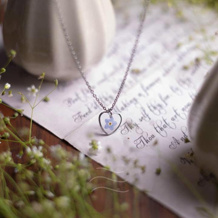 Memoirs of Love Necklace - Real flower Jewellery - Leafy Affair