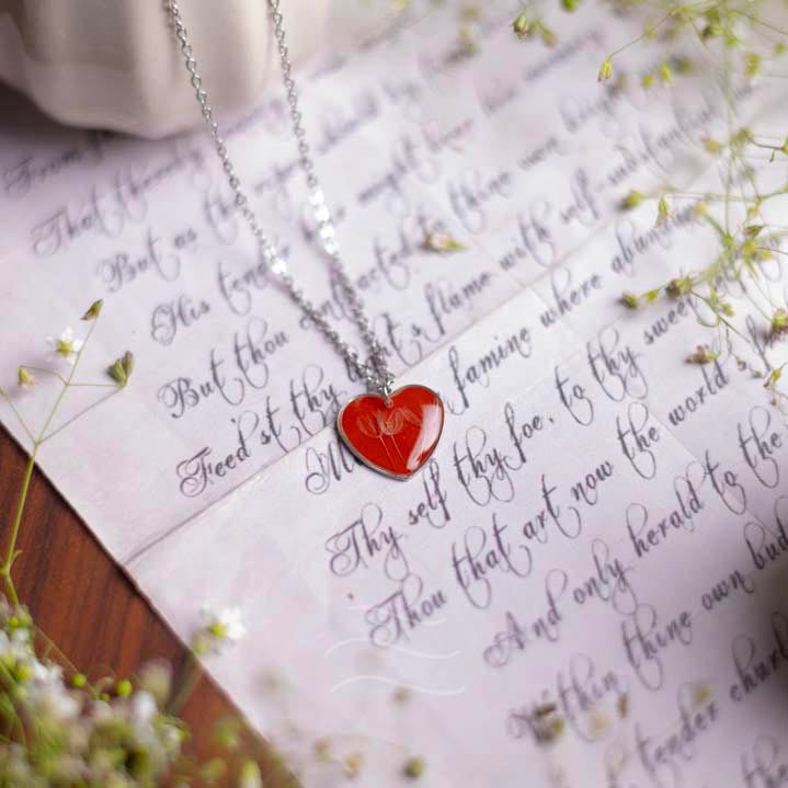 Heartfelt Moments Necklace - Real flower Jewellery - Leafy Affair