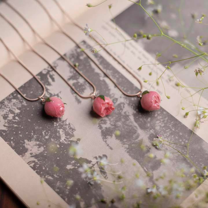 Coralie Necklace - Real flower Jewellery - Leafy Affair