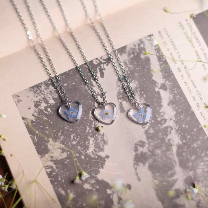 Memoirs of Love Necklace - Real flower Jewellery - Leafy Affair