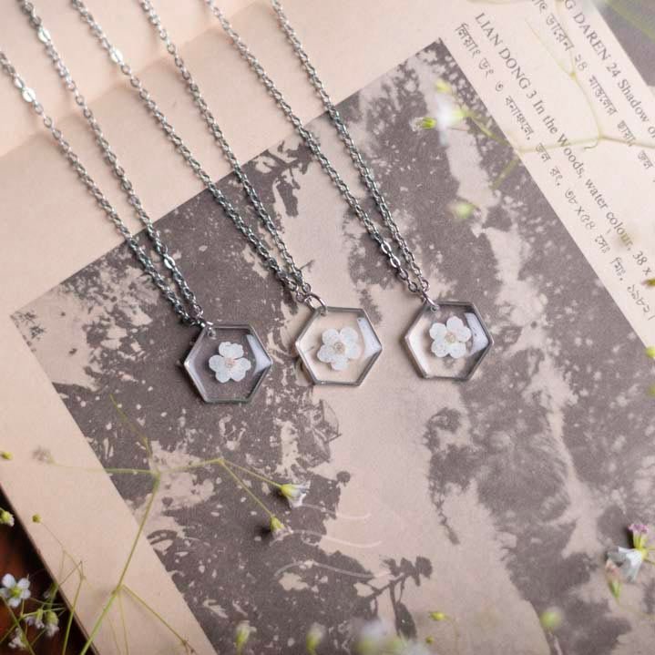 Forevermore Necklace - Real flower Jewellery - Leafy Affair