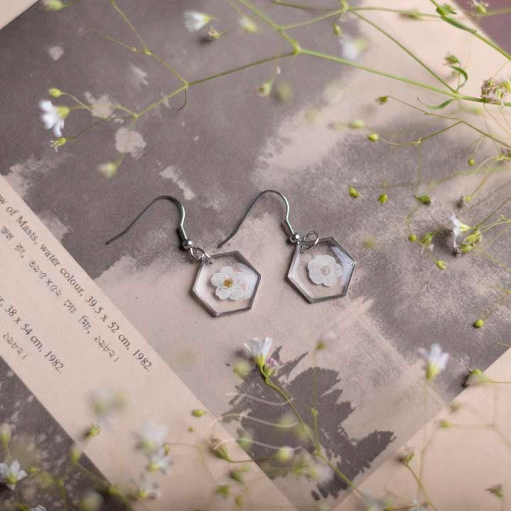 Forevermore Earrings - Real flower Jewellery - Leafy Affair