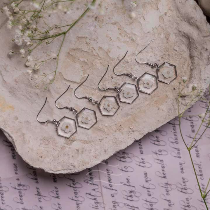 Forevermore Earrings - Real flower Jewellery - Leafy Affair