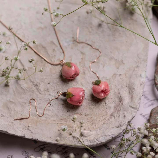 Coralie Set - Real flower Jewellery - Leafy Affair