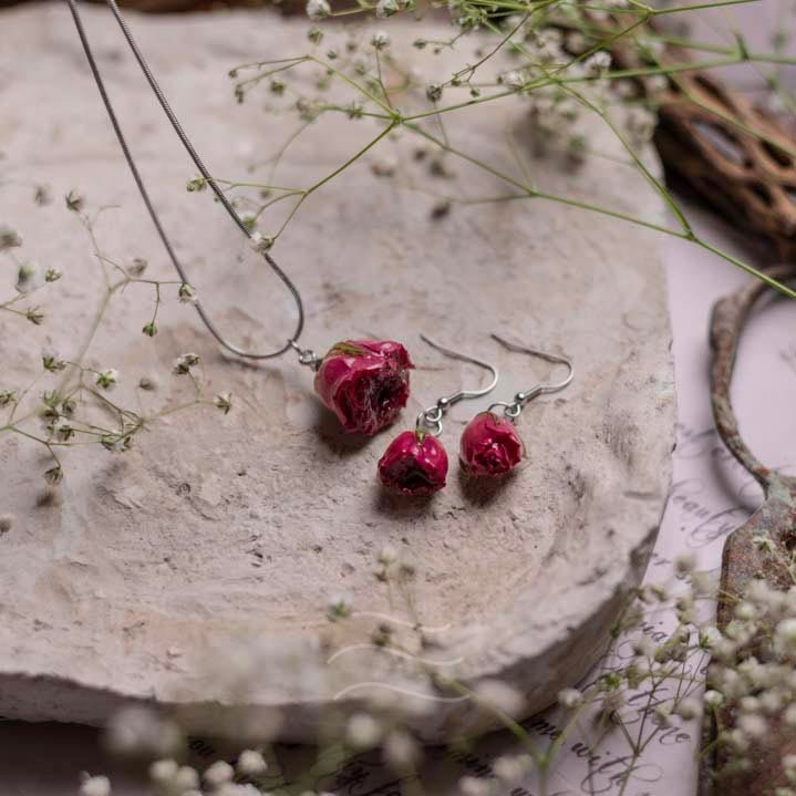 Mon Cherie Set - Real flower Jewellery - Leafy Affair