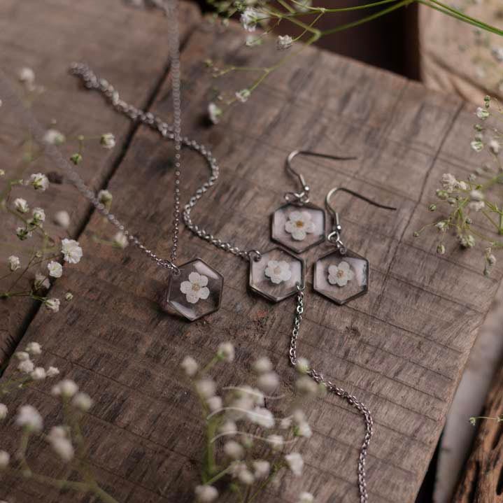 Forevermore Set - Real flower Jewellery - Leafy Affair