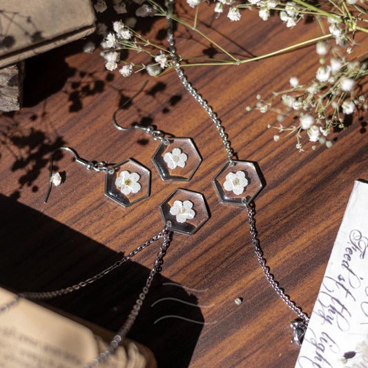 Forevermore Set - Real flower Jewellery - Leafy Affair