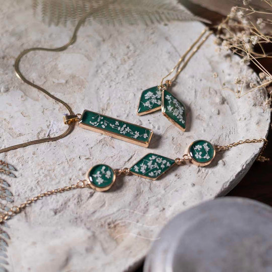 Aurora Set - Real flower Jewellery - Leafy Affair