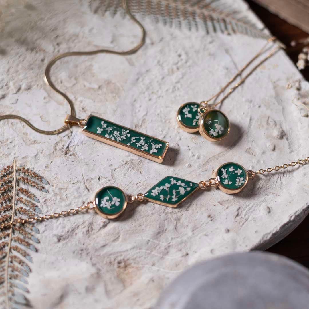 Borealis Set - Real flower Jewellery - Leafy Affair