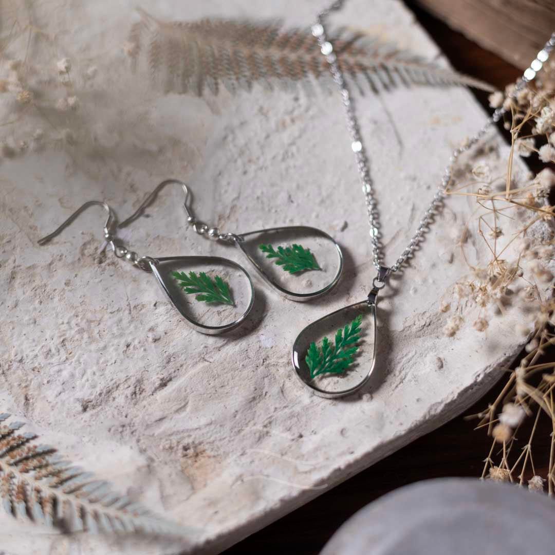 Wild Fern Set - Real flower Jewellery - Leafy Affair