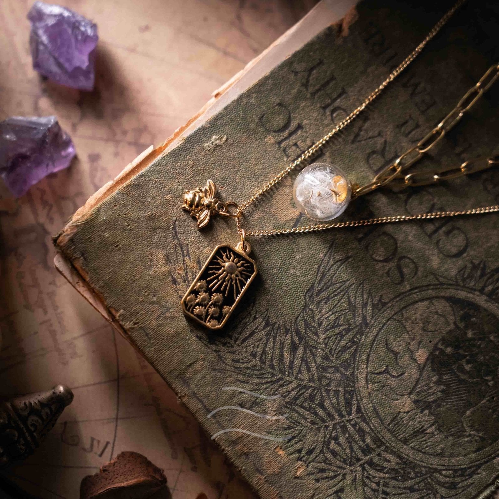 ☀️ Golden Bloom Necklace - Real flower Jewellery - Leafy Affair