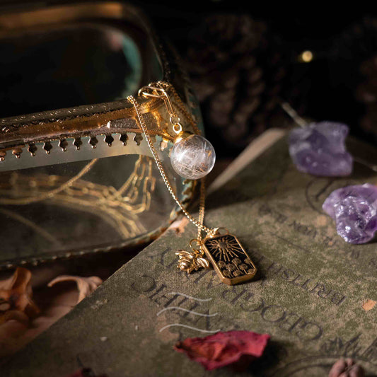 ☀️ Golden Bloom Necklace - Real flower Jewellery - Leafy Affair