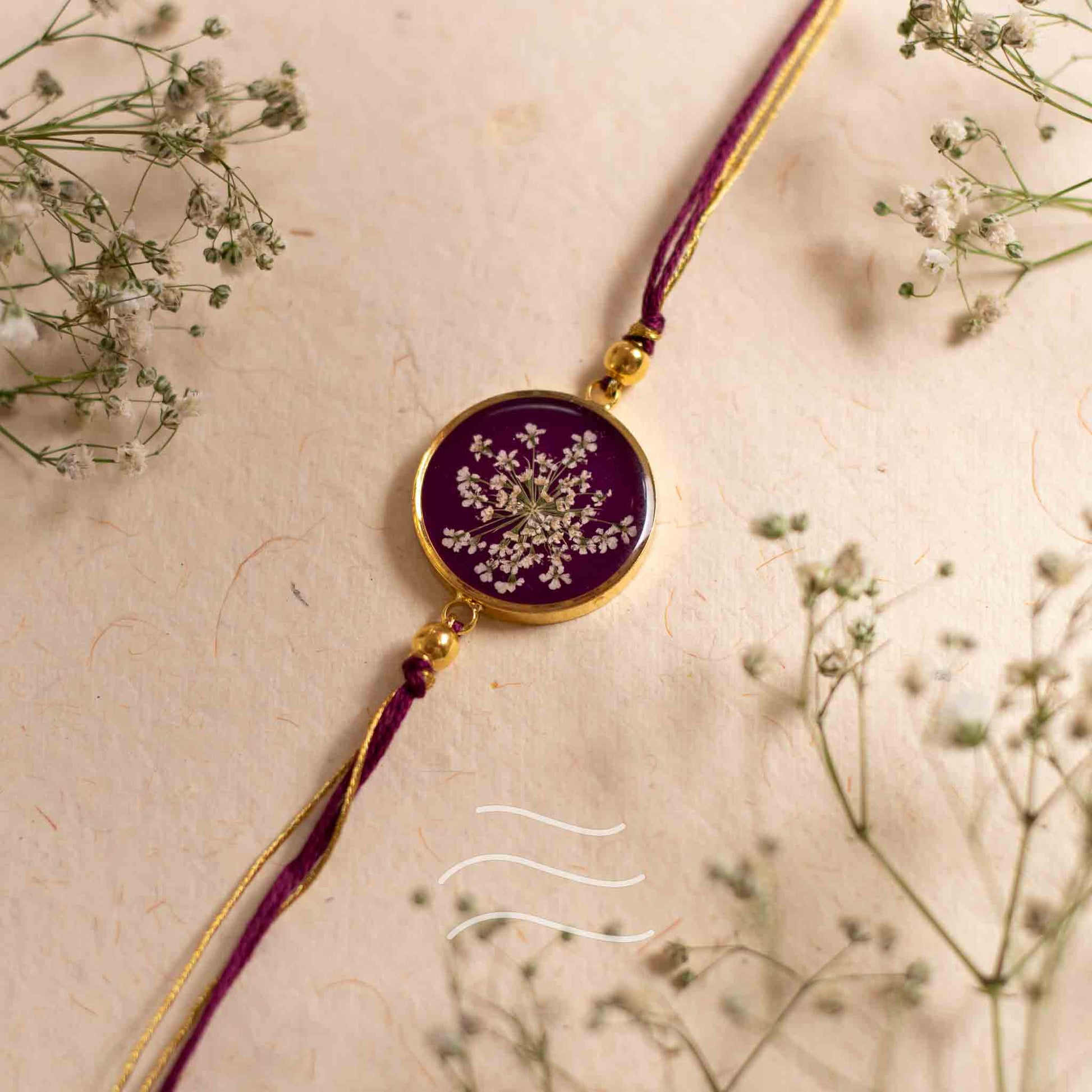 Bandhan Mein Twist Rakhi - Real flower Jewellery - Leafy Affair