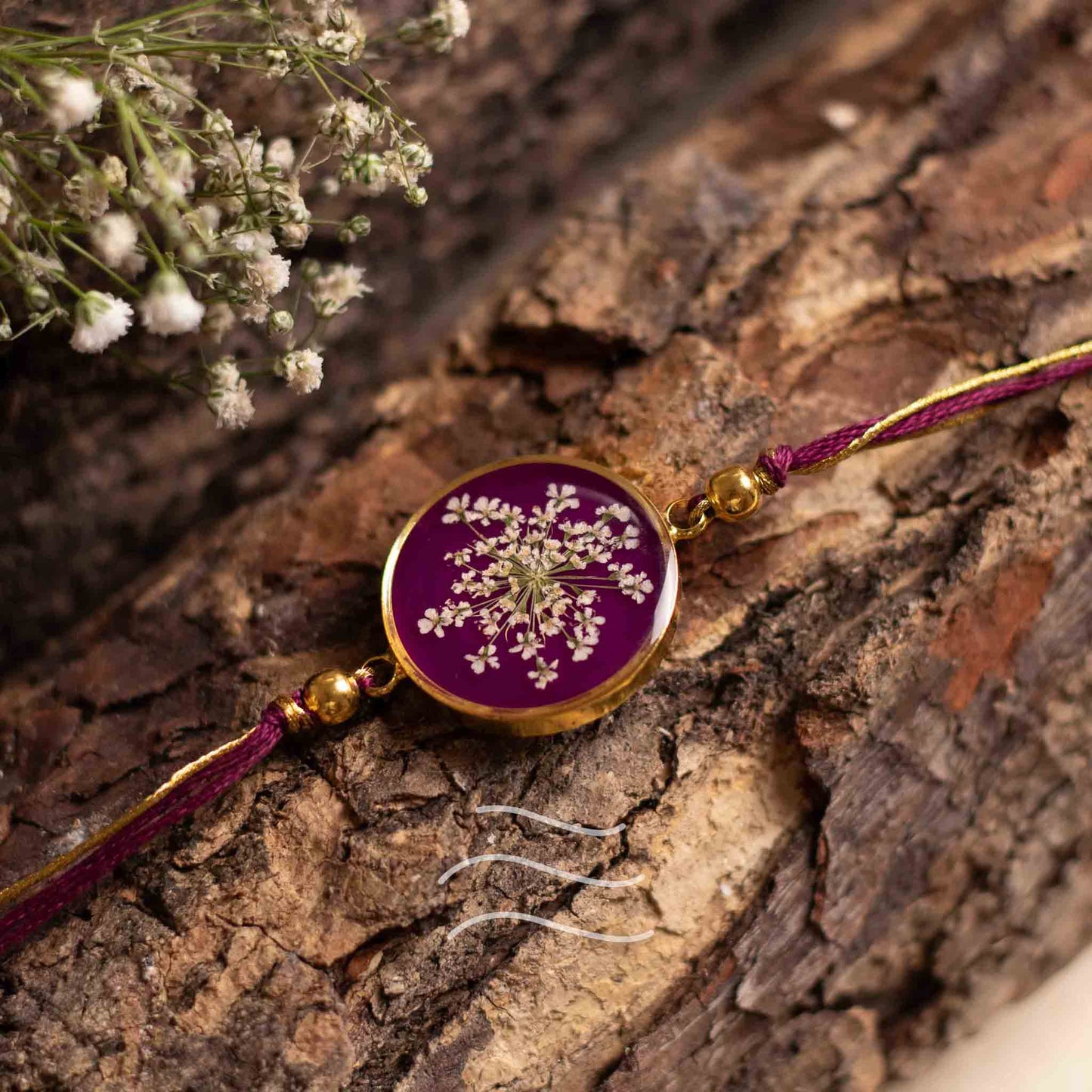 Bandhan Mein Twist Rakhi - Real flower Jewellery - Leafy Affair