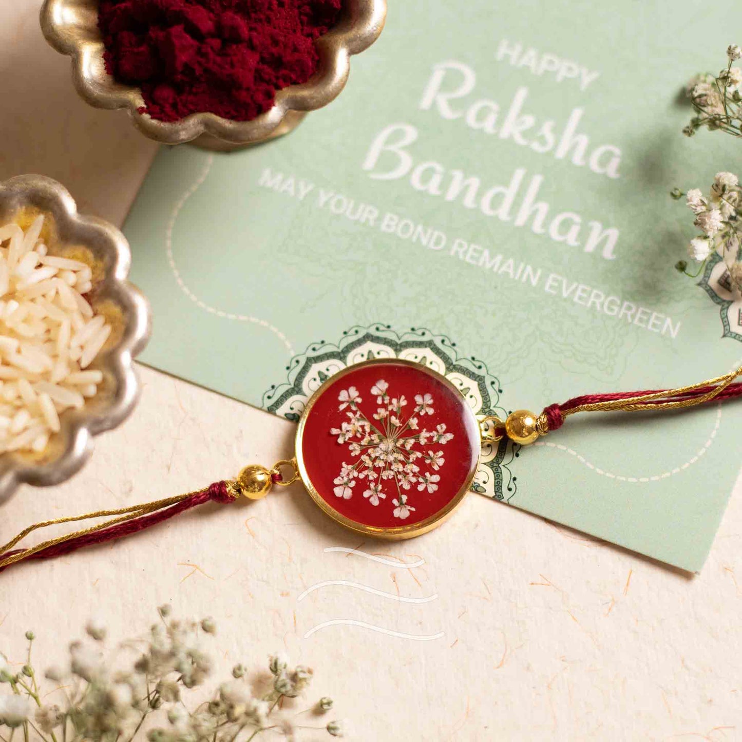 Mitti Pao Rakhi - Real flower Jewellery - Leafy Affair