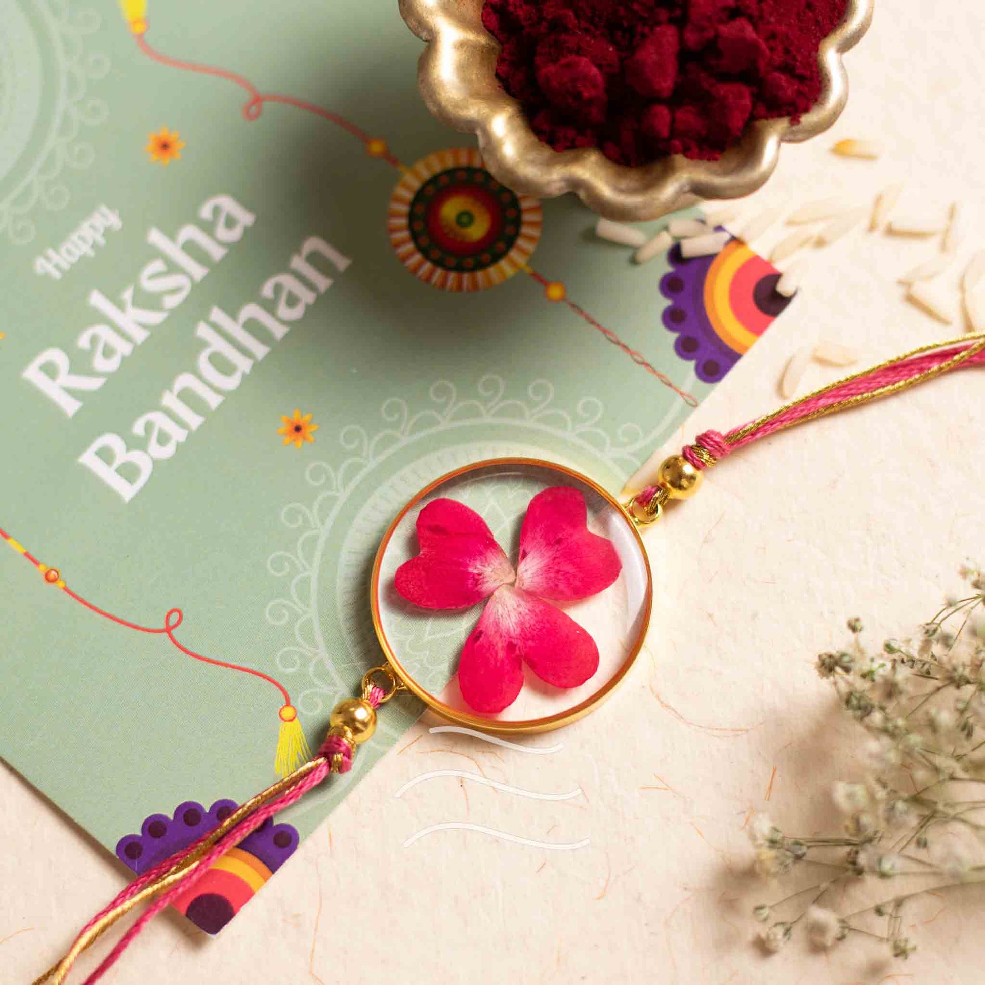 Tu-Tu Main-Main Rakhi - Real flower Jewellery - Leafy Affair