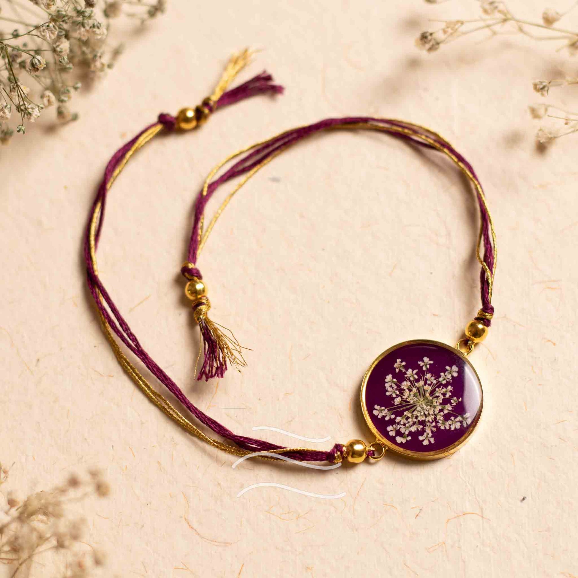 Bandhan Mein Twist Rakhi - Real flower Jewellery - Leafy Affair