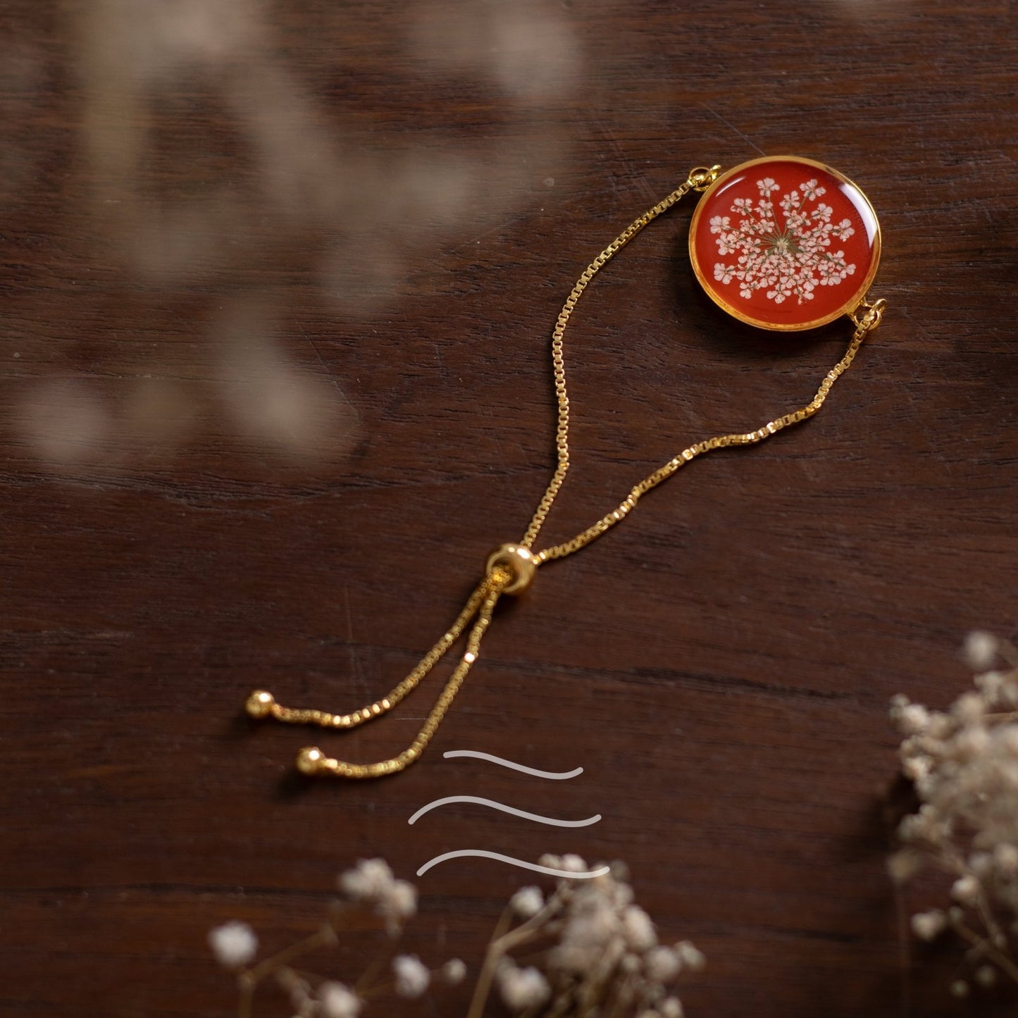 Ember Star cluster Bracelet - Real flower Jewellery - Leafy Affair