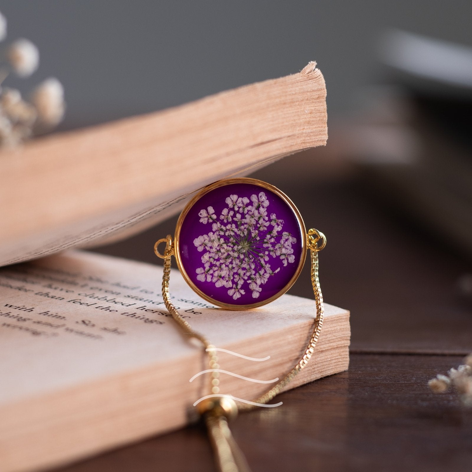 Wine Star Cluster Bracelet - Real flower Jewellery - Leafy Affair