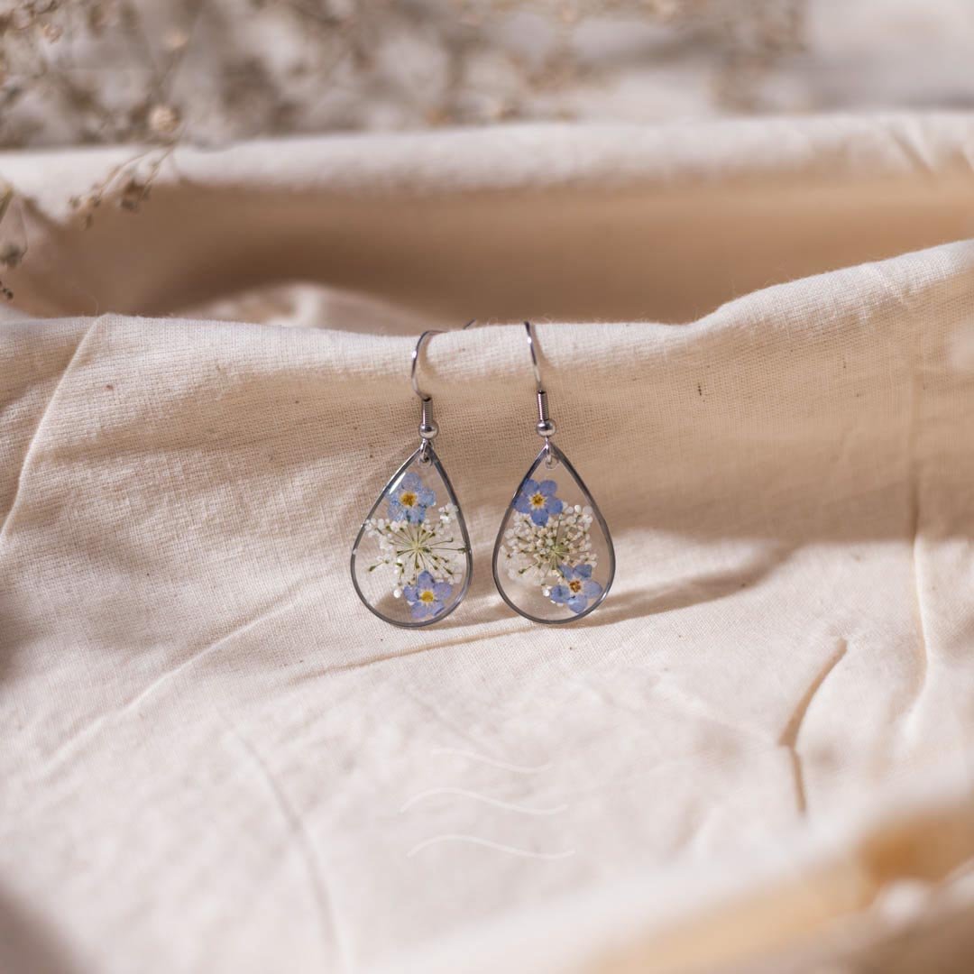 Whispers of Winter Earrings - Real flower Jewellery - Leafy Affair