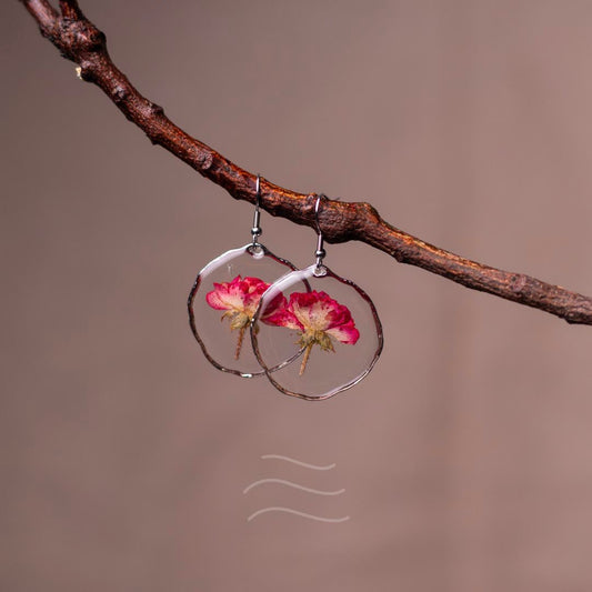 Whispering Rose Earrings - Real flower Jewellery - Leafy Affair