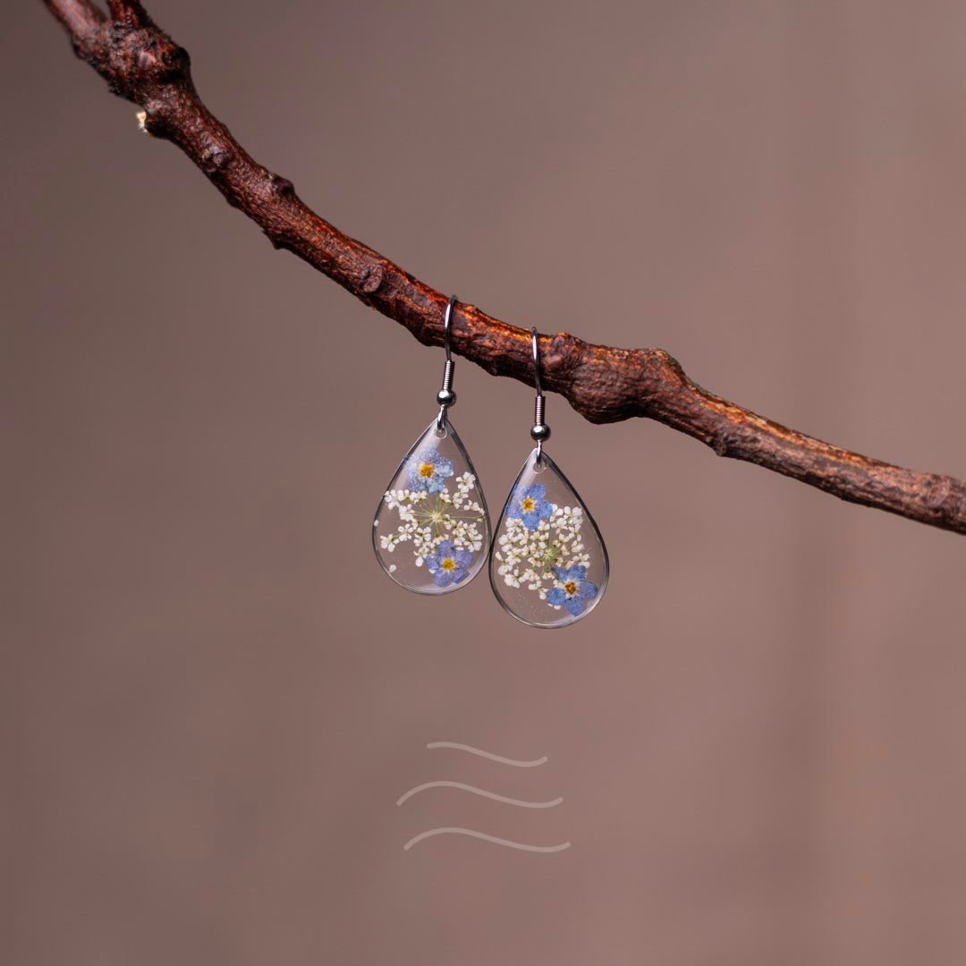 Whispers of Winter Earrings - Real flower Jewellery - Leafy Affair