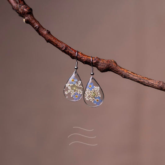 Whispers of Winter Earrings - Real flower Jewellery - Leafy Affair