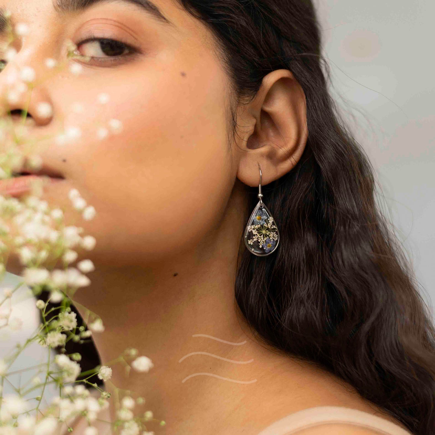 Whispers of Winter Earrings - Real flower Jewellery - Leafy Affair