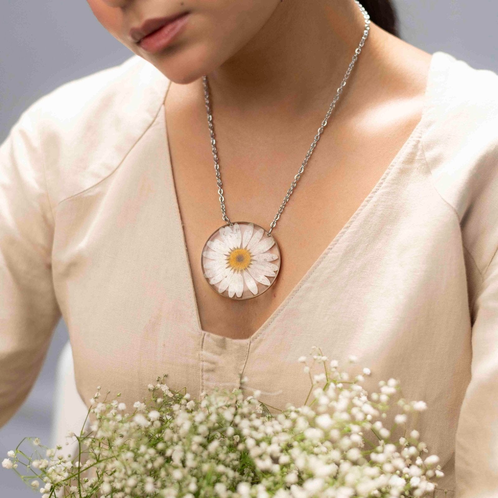 Morning Dew Necklace - Real flower Jewellery - Leafy Affair