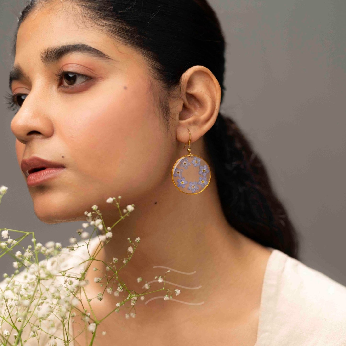Kiss of Remembrance Earring - Real flower Jewellery - Leafy Affair