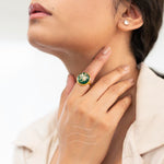 Jade Flower Ring Unisex