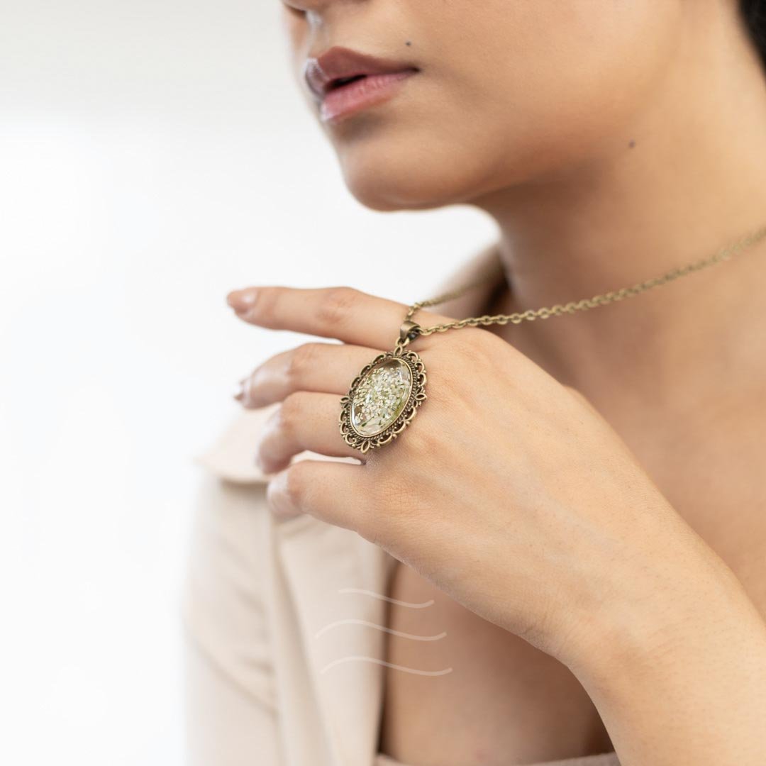 Aug Gift - Real flower Jewellery - Leafy Affair