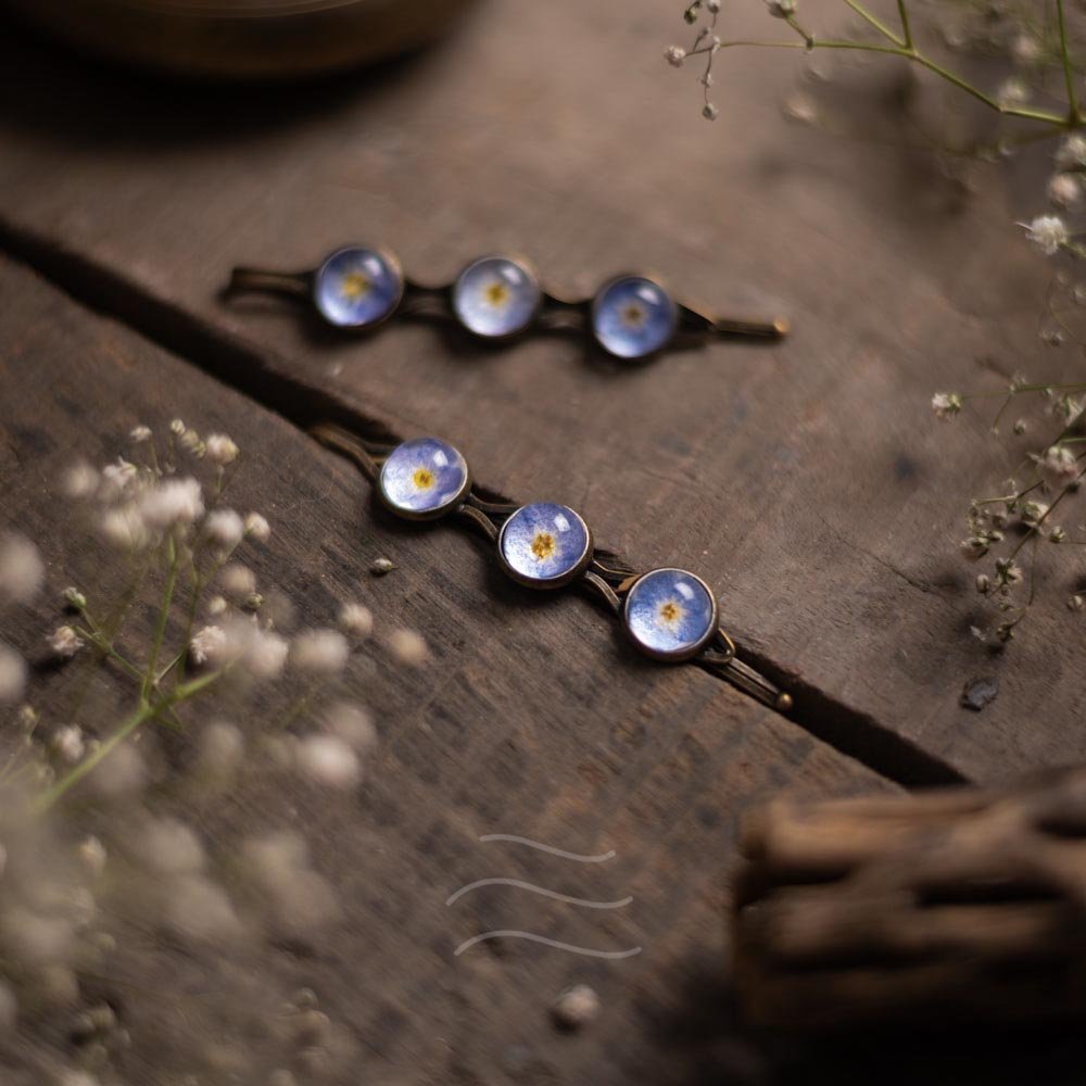 Forget-me-not Hairpin - Real flower Jewellery - Leafy Affair