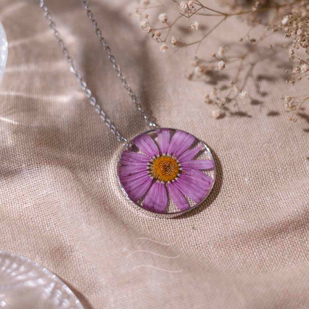 Purple Dawn Necklace - Real flower Jewellery - Leafy Affair