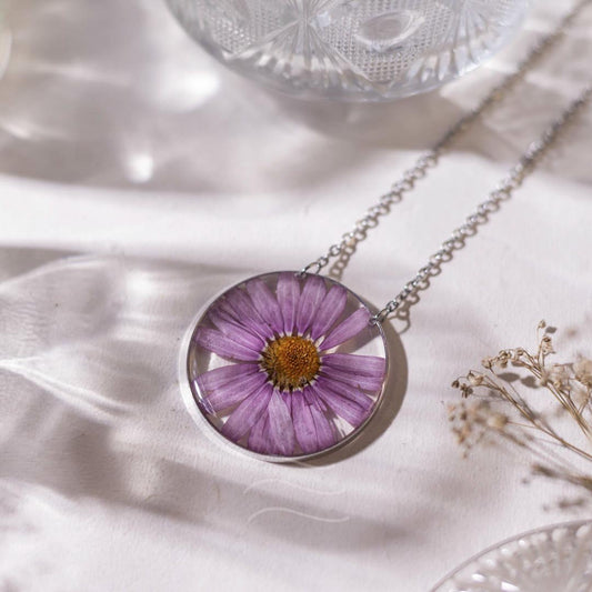 Purple Dawn Necklace - Real flower Jewellery - Leafy Affair