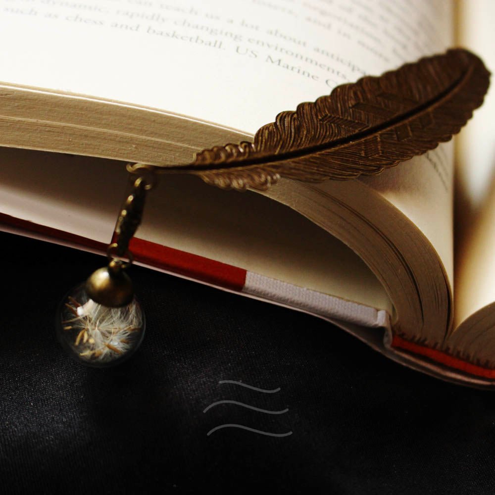 Feather Bookmark - Real flower Jewellery - Leafy Affair