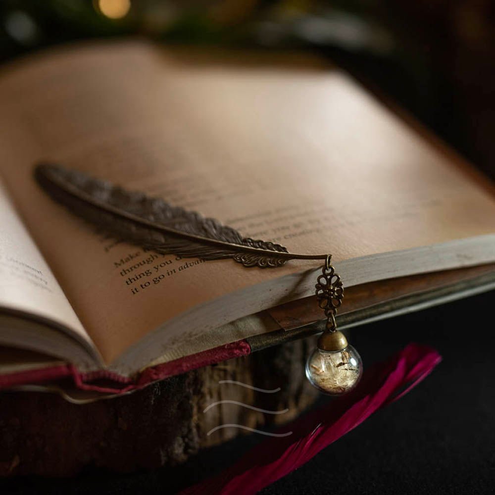 Feather Bookmark - Real flower Jewellery - Leafy Affair