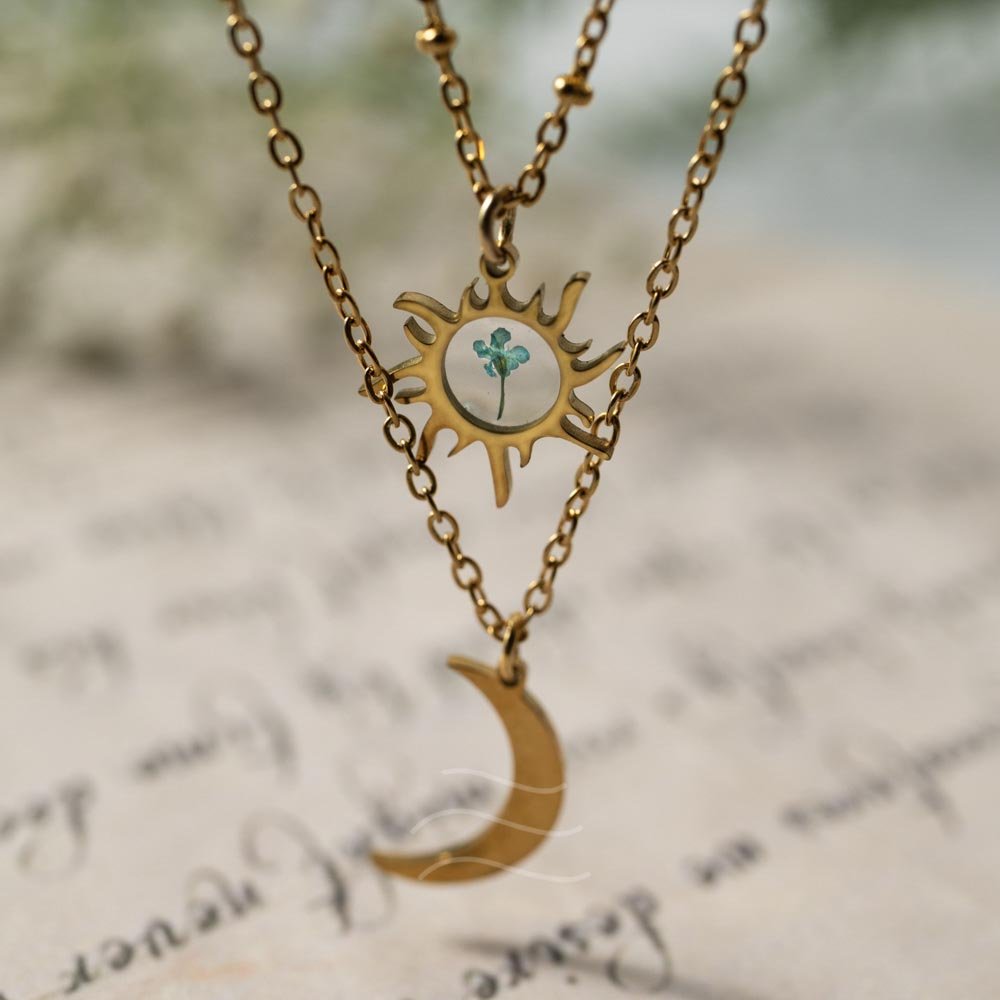Night and Day Floral Necklace - Real flower Jewellery - Leafy Affair