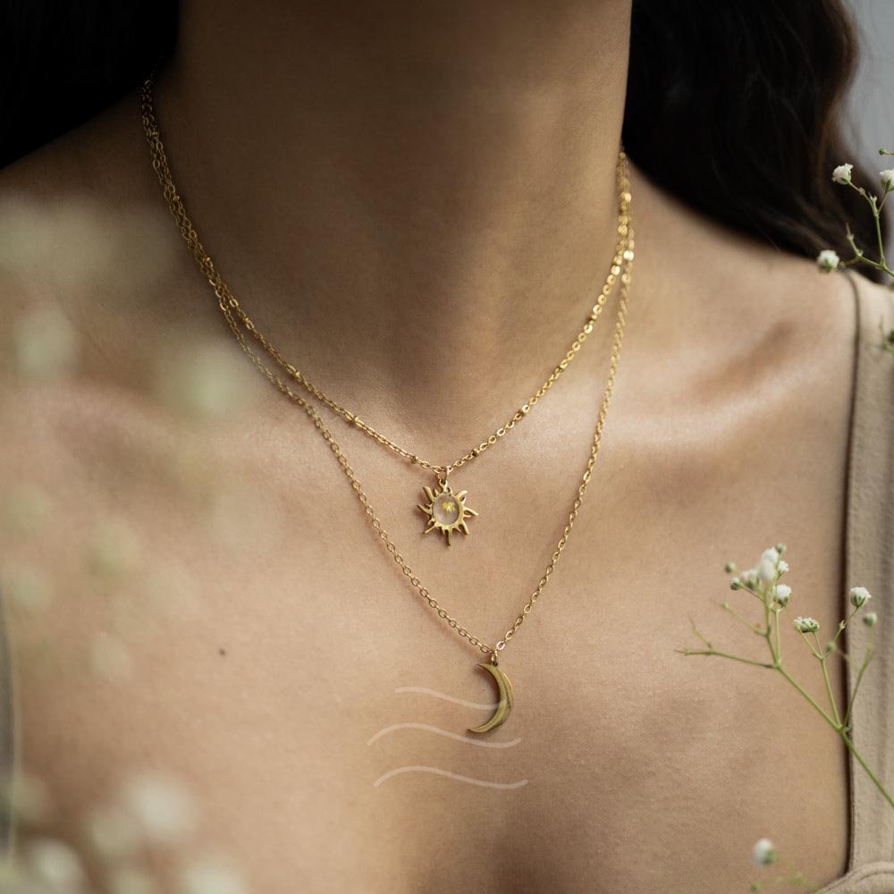 Night and Day Floral Necklace - Real flower Jewellery - Leafy Affair