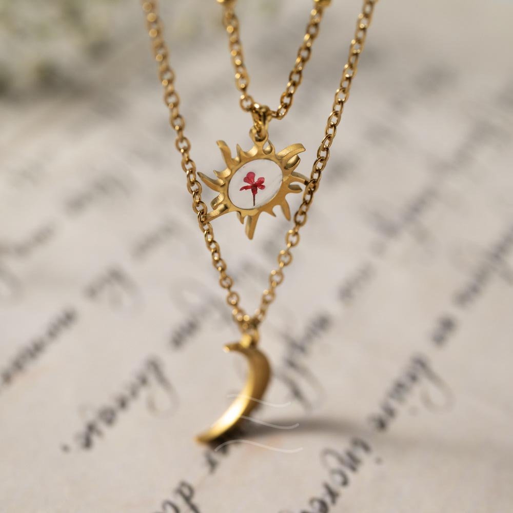 Night and Day Floral Necklace - Real flower Jewellery - Leafy Affair