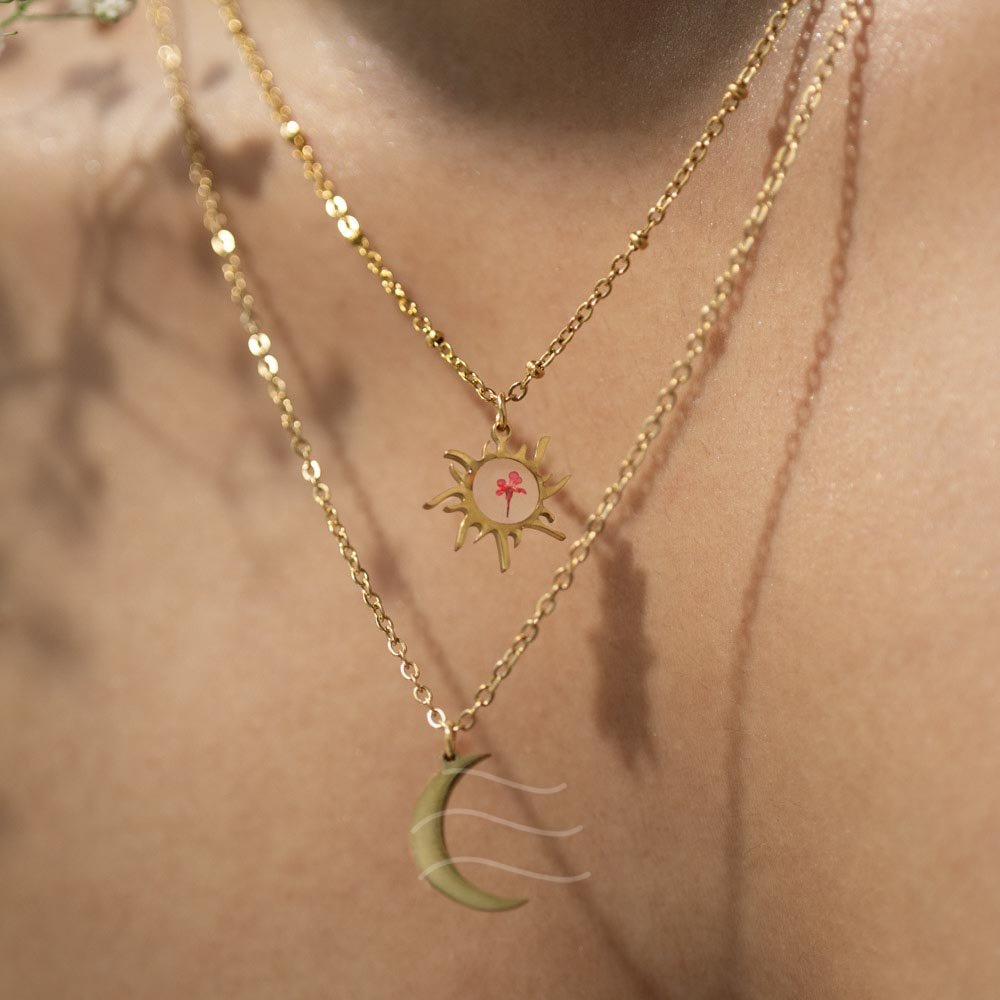 Night and Day Floral Necklace - Real flower Jewellery - Leafy Affair