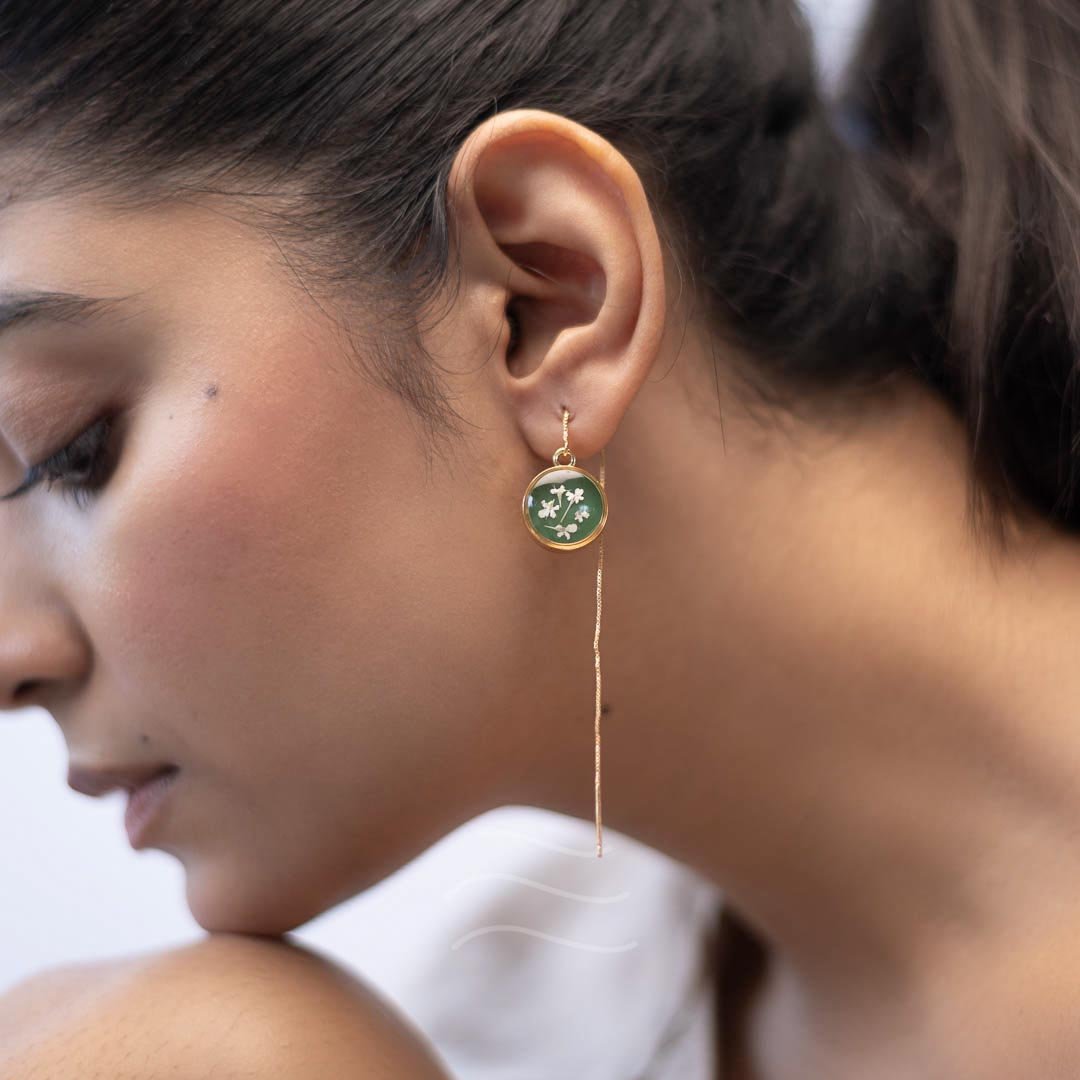 Borealis Earrings - Real flower Jewellery - Leafy Affair
