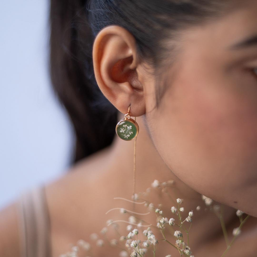 Borealis Earrings - Real flower Jewellery - Leafy Affair
