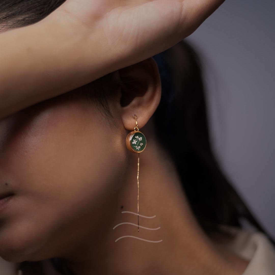 Borealis Earrings - Real flower Jewellery - Leafy Affair