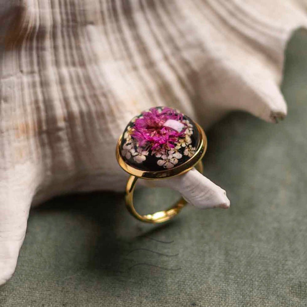 Ruby Dreams Ring - Real flower Jewellery - Leafy Affair