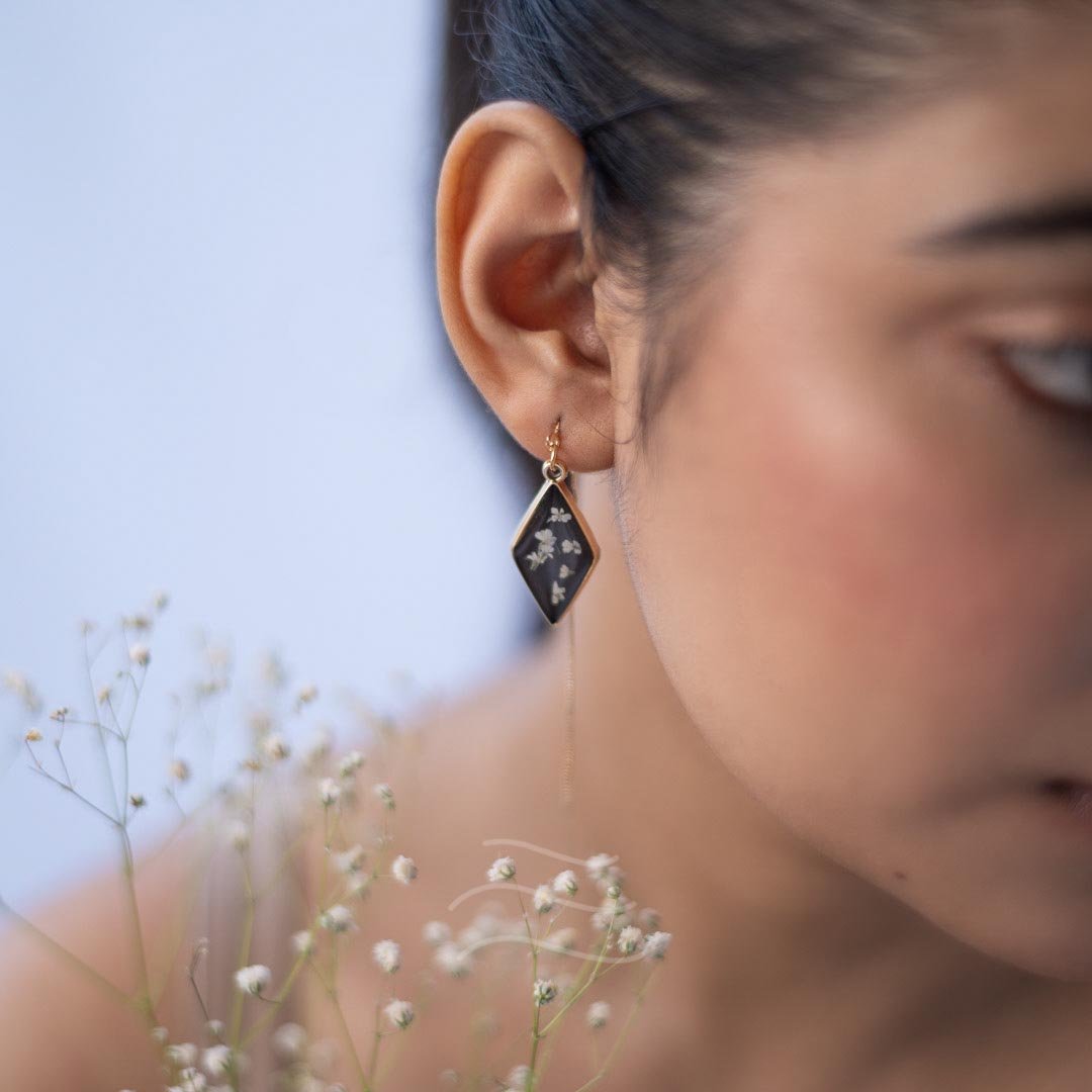 Lyra Earrings - Real flower Jewellery - Leafy Affair