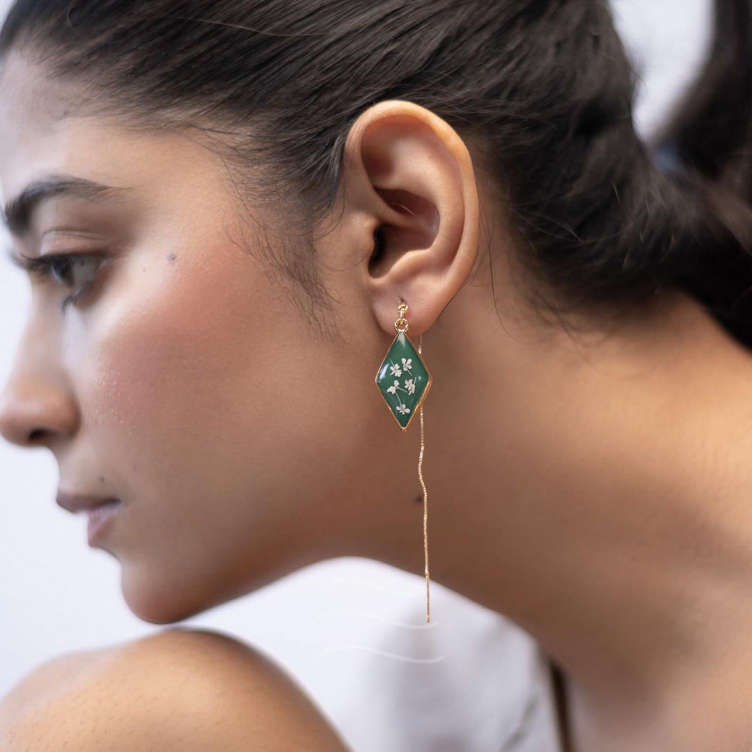 Aurora Earrings - Real flower Jewellery - Leafy Affair