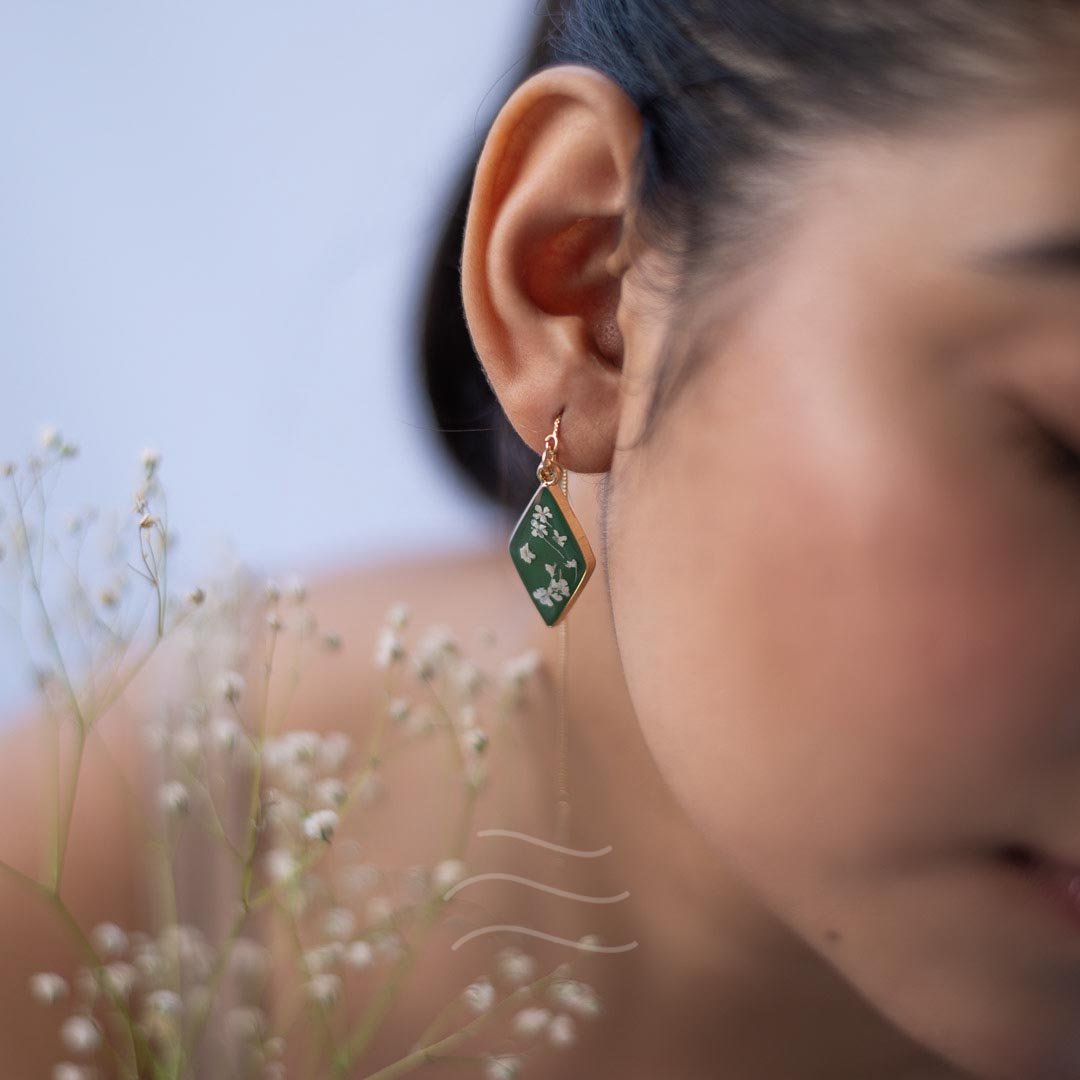 Aurora Earrings - Real flower Jewellery - Leafy Affair